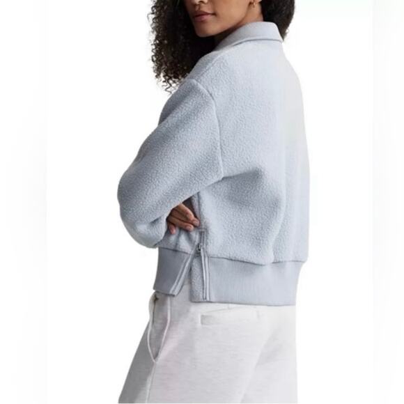 Varley Pearl Blue Roselle Half Zip Borg Fleece Sherpa Sweatshirt Jacket Small - Picture 5 of 16